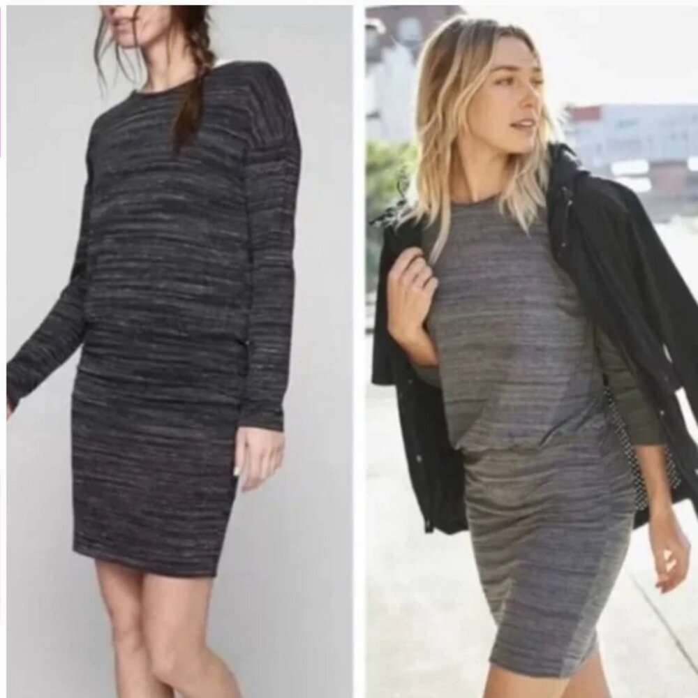 Athleta Beyond Soft Avenues Dress In Space Dye Long Sleeve | Small
